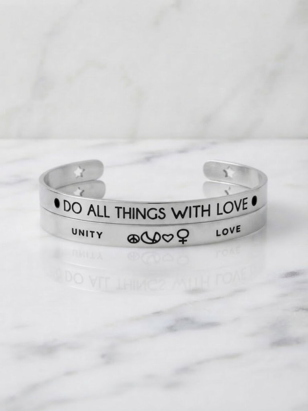 Silver Love Bracelet Set